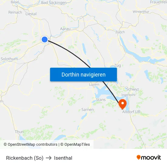 Rickenbach (So) to Isenthal map
