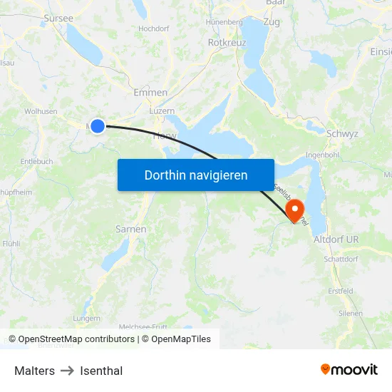Malters to Isenthal map