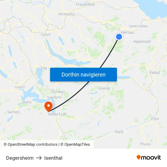 Degersheim to Isenthal map