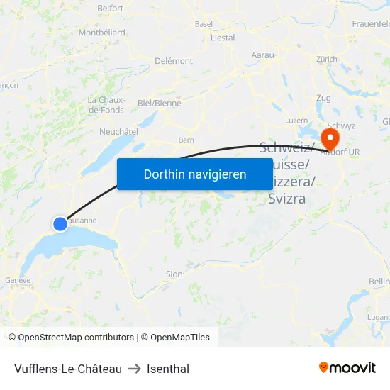 Vufflens-Le-Château to Isenthal map