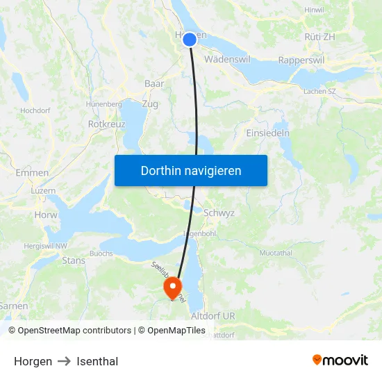 Horgen to Isenthal map