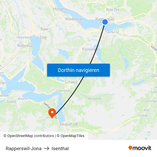 Rapperswil-Jona to Isenthal map