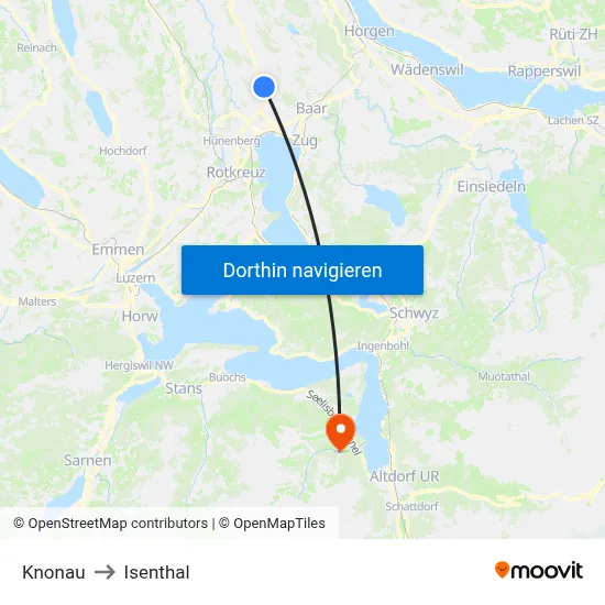 Knonau to Isenthal map