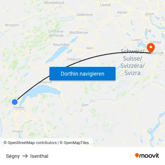 Ségny to Isenthal map