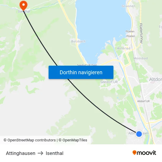 Attinghausen to Isenthal map