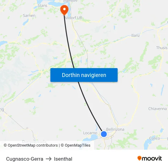 Cugnasco-Gerra to Isenthal map