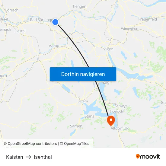 Kaisten to Isenthal map