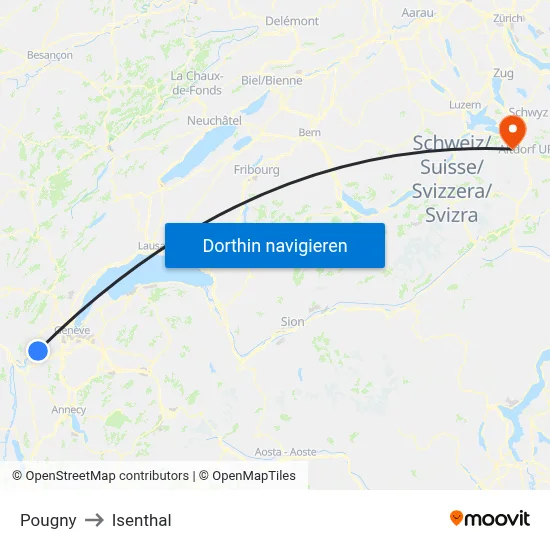 Pougny to Isenthal map