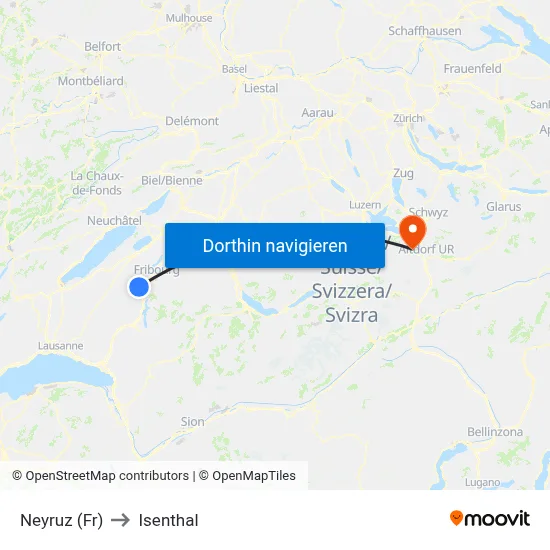 Neyruz (Fr) to Isenthal map