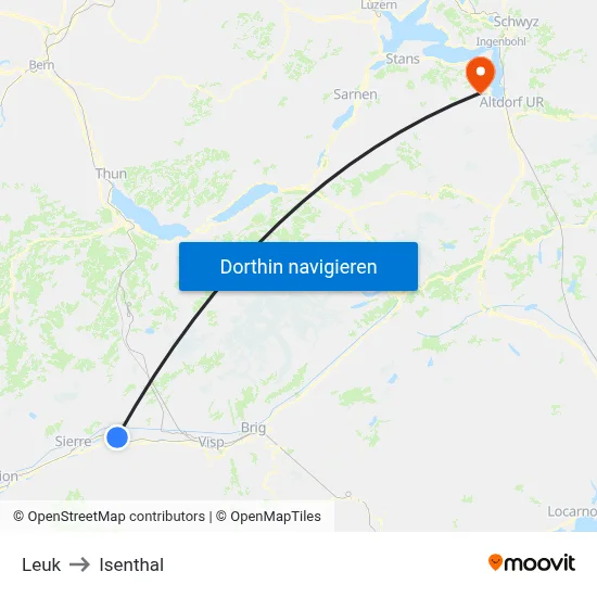 Leuk to Isenthal map