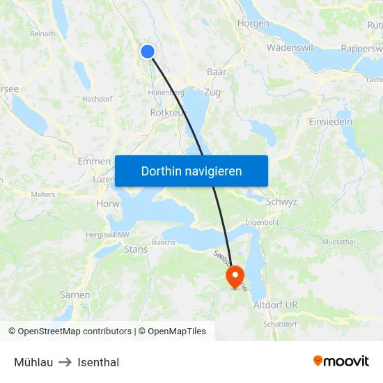 Mühlau to Isenthal map