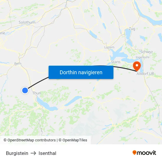 Burgistein to Isenthal map