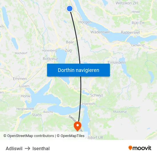 Adliswil to Isenthal map