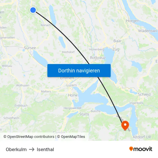 Oberkulm to Isenthal map