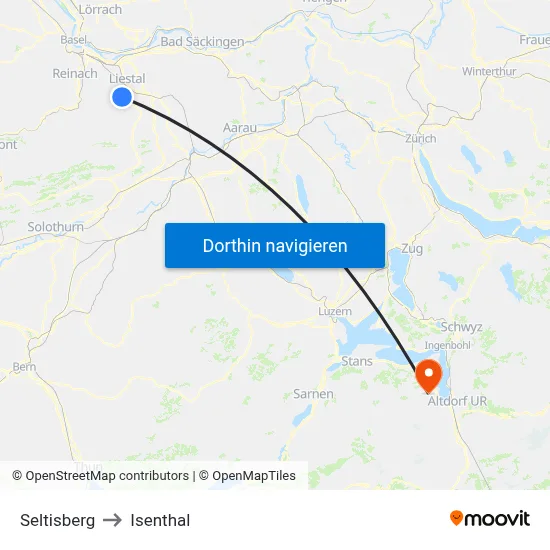 Seltisberg to Isenthal map