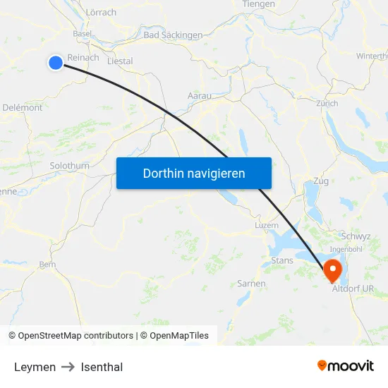 Leymen to Isenthal map