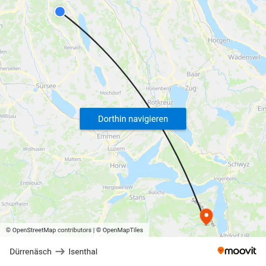 Dürrenäsch to Isenthal map