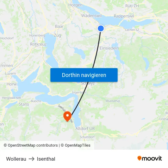 Wollerau to Isenthal map