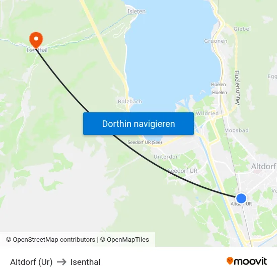 Altdorf (Ur) to Isenthal map