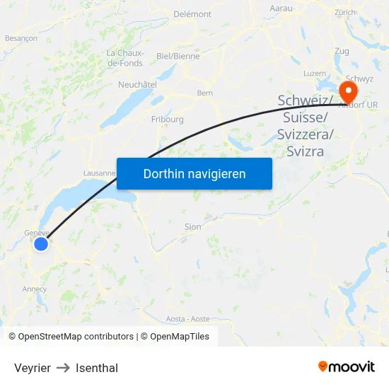 Veyrier to Isenthal map