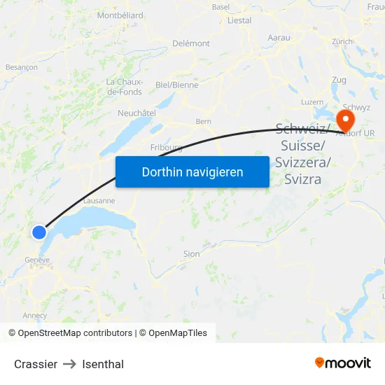 Crassier to Isenthal map