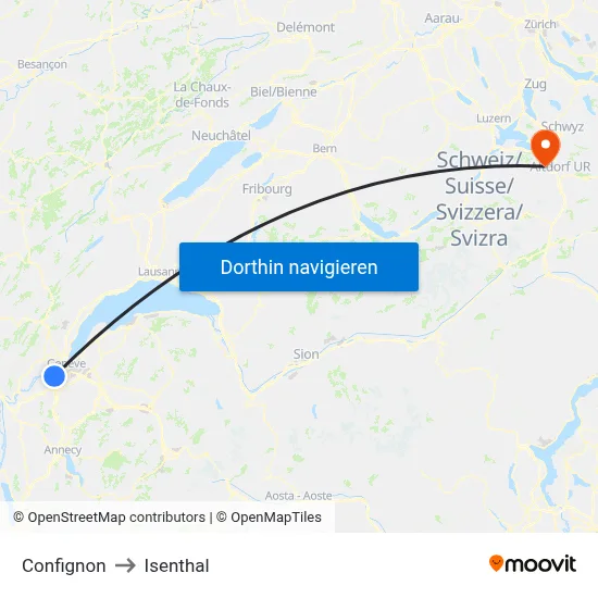 Confignon to Isenthal map