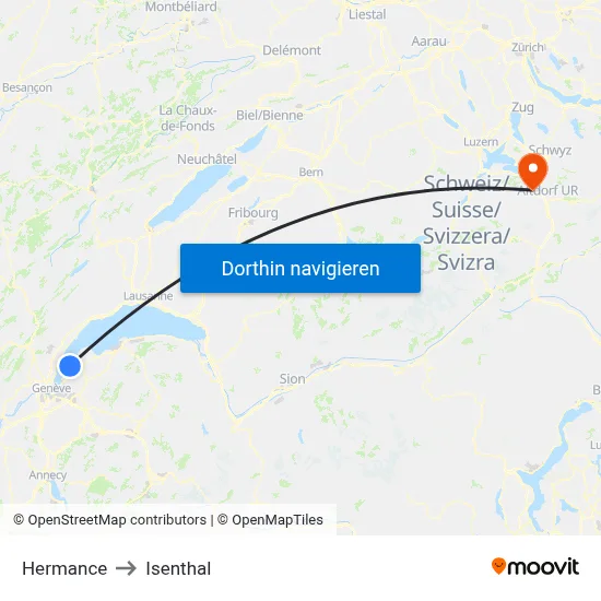 Hermance to Isenthal map