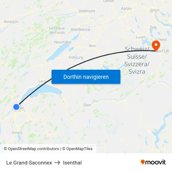 Le Grand-Saconnex to Isenthal map