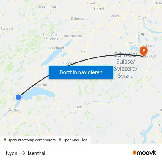 Nyon to Isenthal map