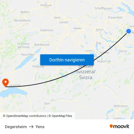 Degersheim to Yens map