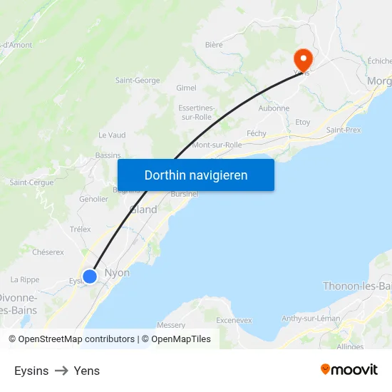Eysins to Yens map