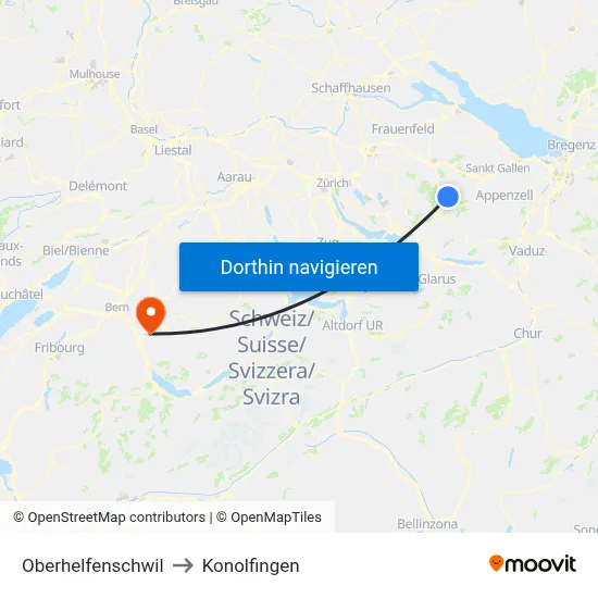 Oberhelfenschwil to Konolfingen map