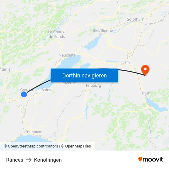 Rances to Konolfingen map