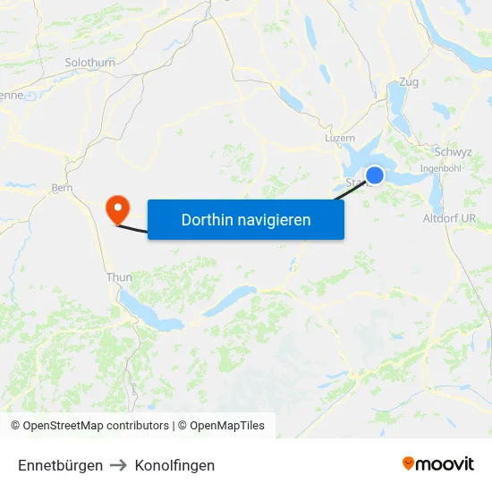 Ennetbürgen to Konolfingen map