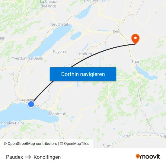 Paudex to Konolfingen map