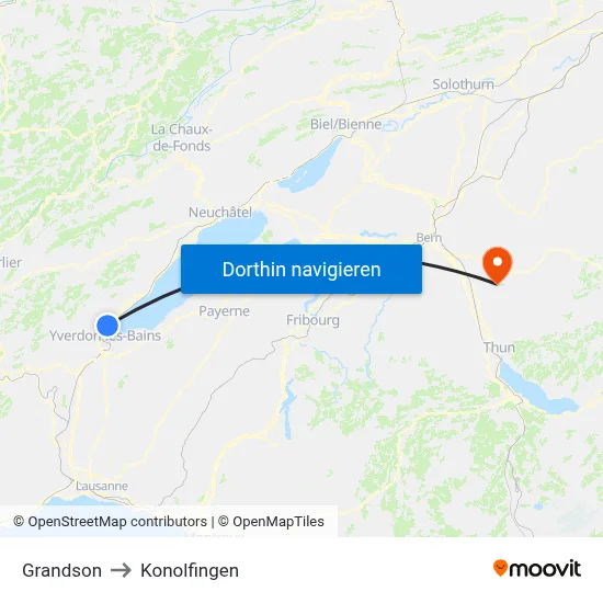 Grandson to Konolfingen map