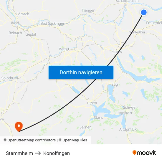 Stammheim to Konolfingen map