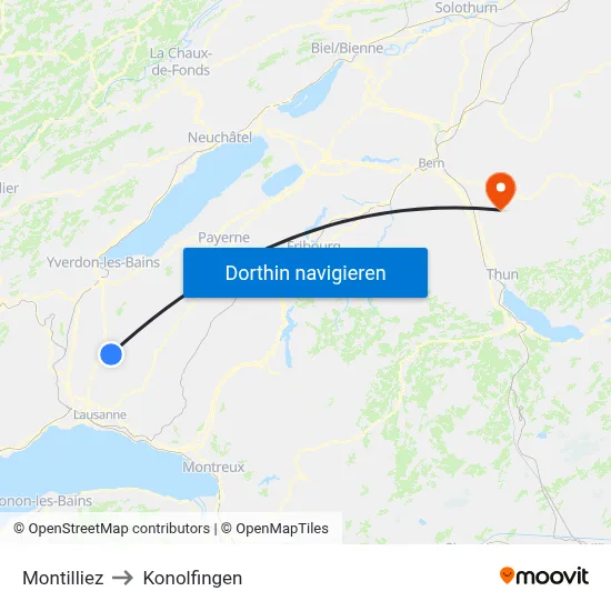 Montilliez to Konolfingen map