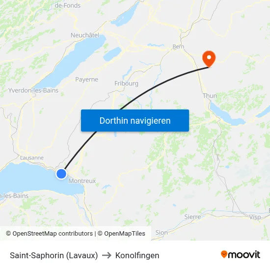Saint-Saphorin (Lavaux) to Konolfingen map