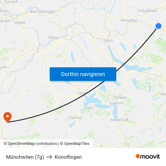 Münchwilen (Tg) to Konolfingen map