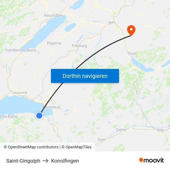 Saint-Gingolph to Konolfingen map