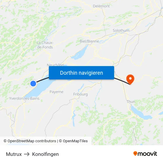 Mutrux to Konolfingen map