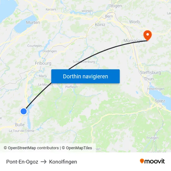 Pont-En-Ogoz to Konolfingen map