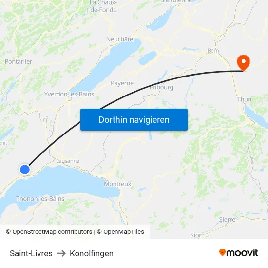 Saint-Livres to Konolfingen map