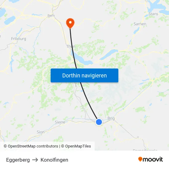 Eggerberg to Konolfingen map