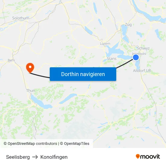 Seelisberg to Konolfingen map