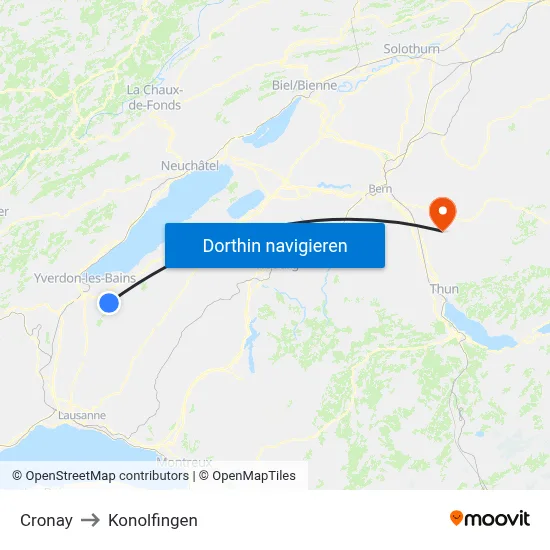 Cronay to Konolfingen map