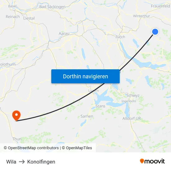 Wila to Konolfingen map