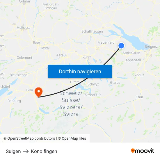 Sulgen to Konolfingen map