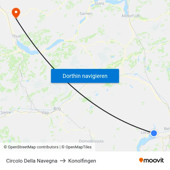Circolo Della Navegna to Konolfingen map